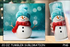 Cute Snowman Tumbler Sublimation | 3d Tumbler Wrap Product Image 1