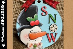 Snowman Sam Round Ornament SVG For Laser Cutting Product Image 2