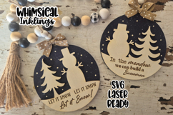 Snowman Silhouette ornaments Laser SVG Product Image 1