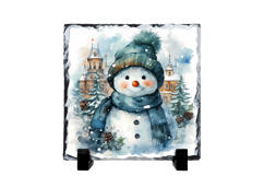 Christmas cute snowman slate PNG | Christmas sublimation Product Image 1
