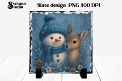 Christmas cute snowman slate | Christmas pillow sublimation Product Image 1