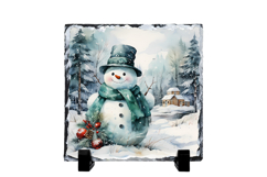 Christmas cute snowman slate PNG | Christmas sublimation Product Image 1