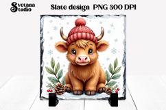 Christmas cute cow slate | Christmas pillow sublimation Product Image 1