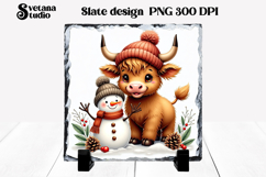 Christmas cute cow slate | Christmas pillow sublimation Product Image 1