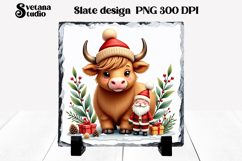 Christmas cute cow slate | Christmas pillow sublimation Product Image 1