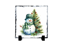 Christmas cute snowman slate PNG | Christmas sublimation Product Image 1