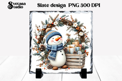 Christmas cute snowman slate | Christmas pillow sublimation Product Image 1