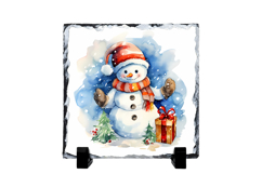 Christmas cute snowman slate PNG | Christmas sublimation Product Image 1