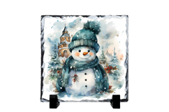 Christmas cute snowman slate PNG | Christmas sublimation Product Image 1