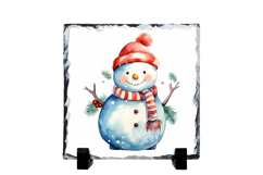 Christmas cute snowman slate PNG | Christmas sublimation Product Image 1