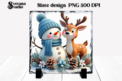 Christmas cute snowman slate | Christmas pillow sublimation Product Image 1