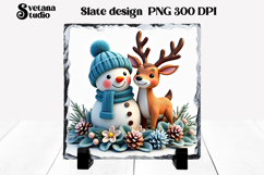 Christmas cute snowman slate | Christmas pillow sublimation Product Image 1