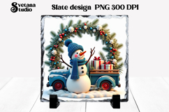 Christmas cute snowman slate | Christmas pillow sublimation Product Image 1