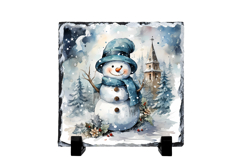 Christmas cute snowman slate PNG | Christmas sublimation Product Image 1