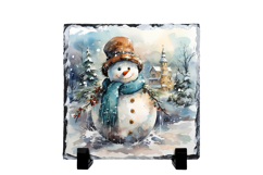Christmas cute snowman slate PNG | Christmas sublimation Product Image 1
