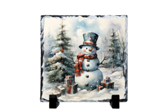 Christmas cute snowman slate PNG | Christmas sublimation Product Image 1