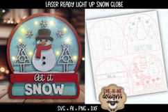 Let It Snow Snowman Snow Globe Light Up Laser Ready SVG Product Image 2