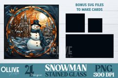 Stained Glass Snowman Christmas Sublimation Bundle Product Image 2