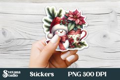 Christmas snowman stickers | Printable Christmas sticker Product Image 1