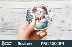 Christmas snowman stickers | Printable Christmas sticker Product Image 1