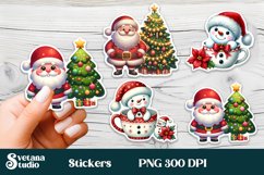 Christmas snowman stickers | Printable Christmas sticker Product Image 1