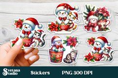 Christmas snowman stickers | Printable Christmas sticker Product Image 1