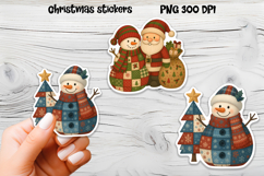 Christmas Patchwork stickers | Printable Christmas sticker   Product Image 1