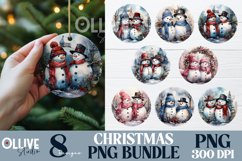 Christmas Snowman Ornament Rounds Bundle PNG Product Image 1