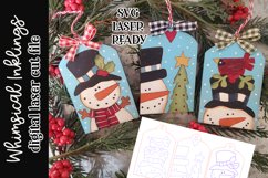 Snowman Tag Ornament SVG Set For Laser Cutting Product Image 1