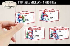 Cute Snowman Printable Gift Tag Stickers | Printable Sticker Product Image 2