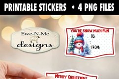 Cute Snowman Printable Gift Tag Stickers | Printable Sticker Product Image 3
