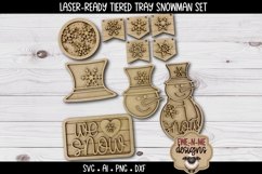 Snowman Tiered Tray SVG | Laser Cut SVG Files | Six Designs Product Image 6