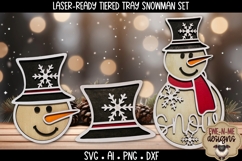 Snowman Tiered Tray SVG | Laser Cut SVG Files | Six Designs Product Image 3