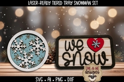 Snowman Tiered Tray SVG | Laser Cut SVG Files | Six Designs Product Image 4
