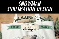 Warm Wishes Rustic Floral Snowman Round Sublimation Design Product Image 3