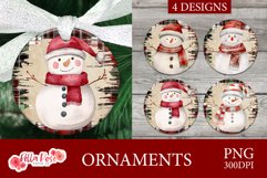 Plaid Snowmen | Christmas | Round Christmas Ornaments Product Image 1