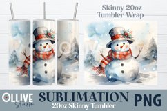 Snowman Christmas 20oz Tumbler Wrap PNG Product Image 1