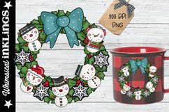 Snowman Wreath Snowman Sublimation Clipart Product Image 1