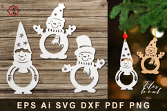 Christmas decorations. Snowmen. Files for cutting/SVG Product Image 1