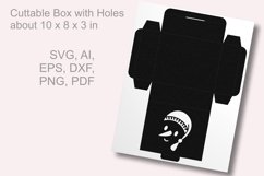 Snowmen Face Rectangular Favor Box with Holes Papercut SVG