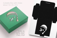 Snowmen Face Rectangular Favor Box with Holes Papercut SVG