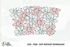 Snowmen Flowers No Hole Starbucks Hot Cup Wrap SVG Vector Product Image 2