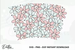 Snowmen Flowers No Gap Starbucks Wrap SVG | 24oz Cold Cup Product Image 2