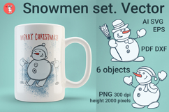Snowmen set. Vector Product Image 1