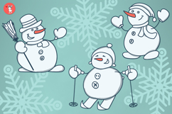 Snowmen set. Vector Product Image 2