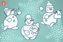 Snowmen set. Vector Product Image 3