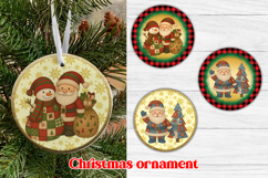 Snowman patchwork ornaments PNG | Christmas sublimation Product Image 1