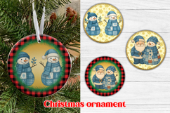 Snowman patchwork ornaments PNG | Christmas sublimation Product Image 1