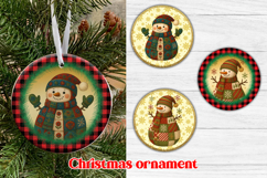 Snowman patchwork ornaments PNG | Christmas sublimation Product Image 1