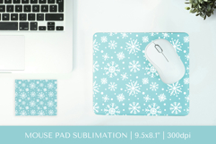 Winter mouse pad sublimation design. Snowflakes mousepad 04 Product Image 1